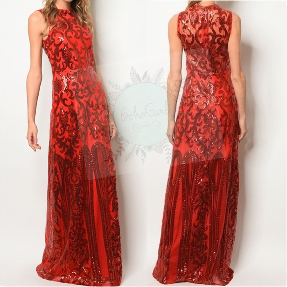 Dresses & Skirts - RED SEQUIN GOWN